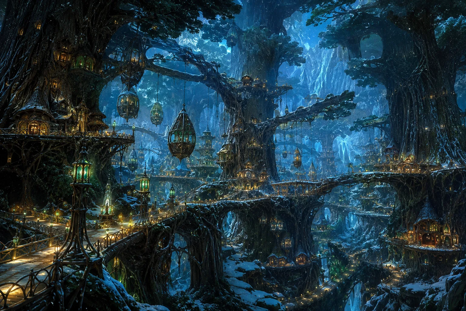 Lebende Baumhallen und Wurzelstege in Sylvaris